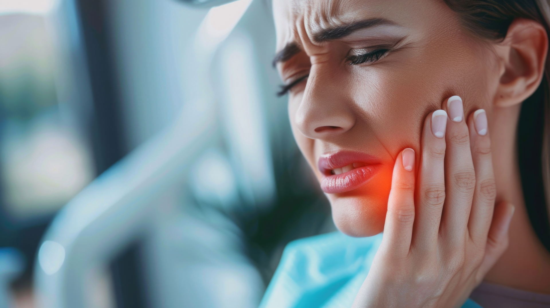 a woman with a toothache