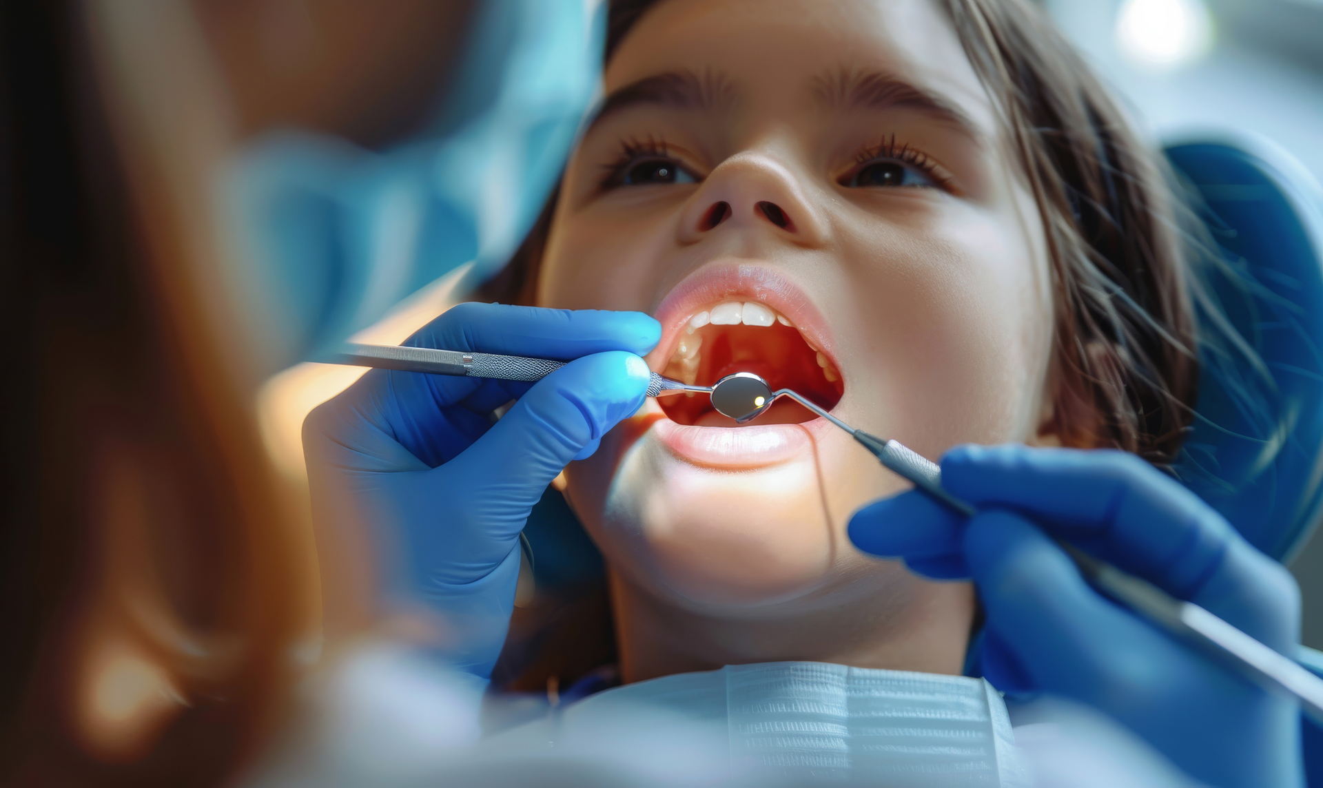 a child getting dental check up