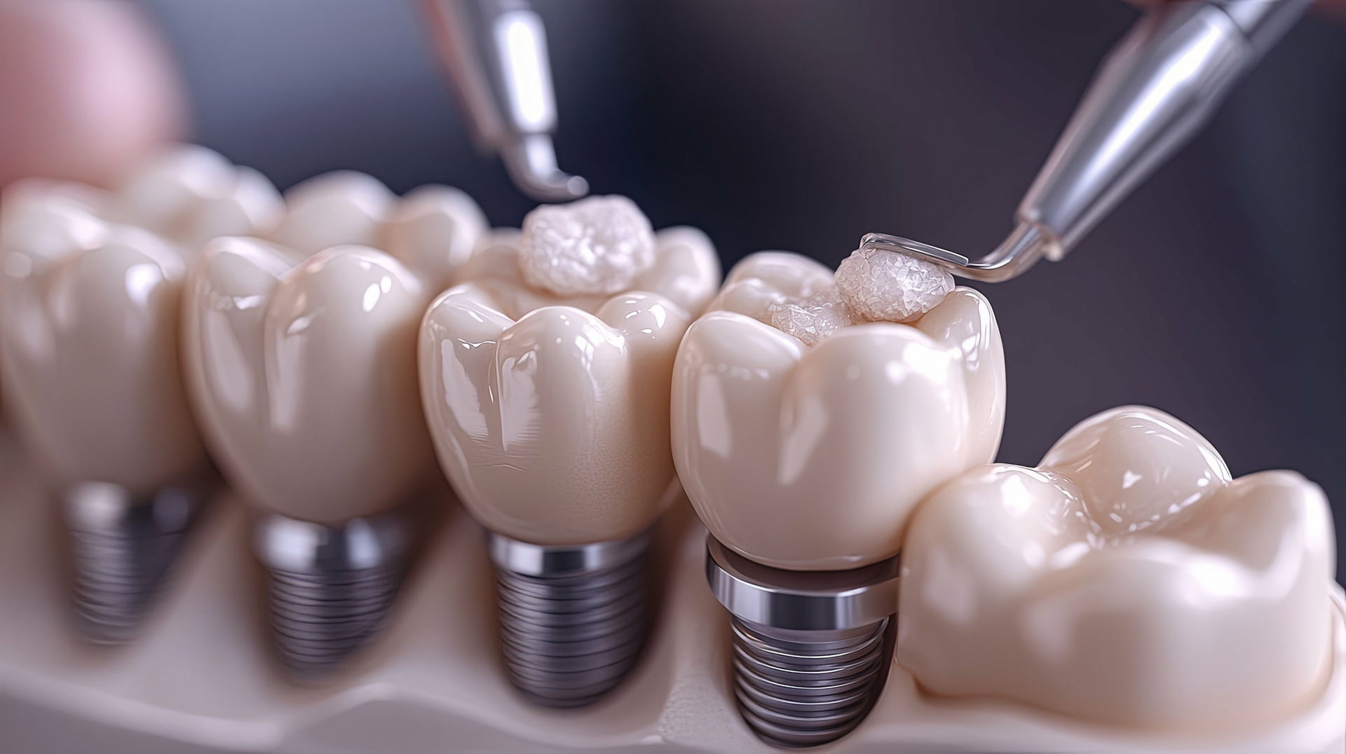 dental implants with dental tools